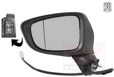 Зеркало наружное заднего вида левое Van Wezel 2766807 (фото 1)