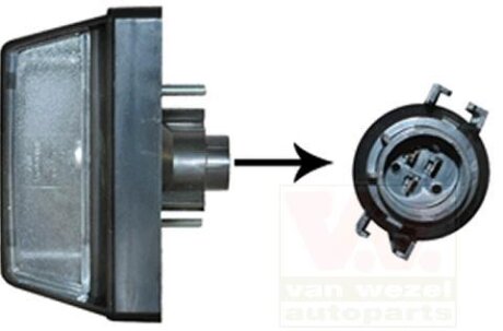 Фонарь подсветки номерного знака левый Van Wezel 2813919