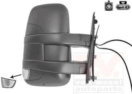 Зеркало наружное заднего вида правое Van Wezel 2816802