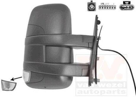 Зеркало наружное заднего вида правое Van Wezel 2816808