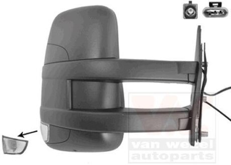 Зеркало наружное заднего вида правое Van Wezel 2816812