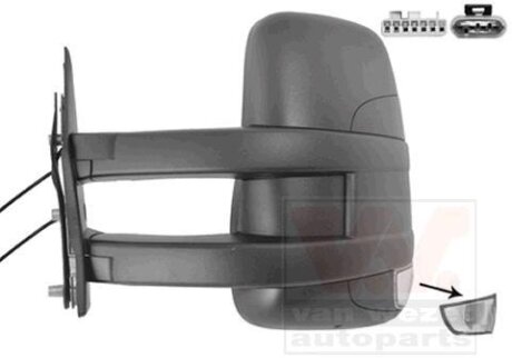 Зеркало наружное заднего вида левое Van Wezel 2816817