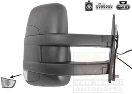 Зеркало наружное заднего вида правое Van Wezel 2816818