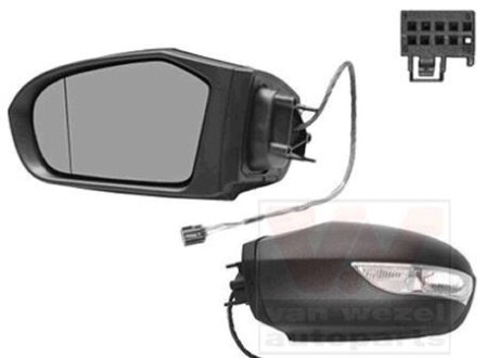 Зеркало наружное заднего вида левое Van Wezel 3017819