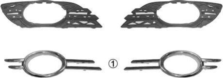 Решетка бампера переднего (заглушка) левая Van Wezel 3043593