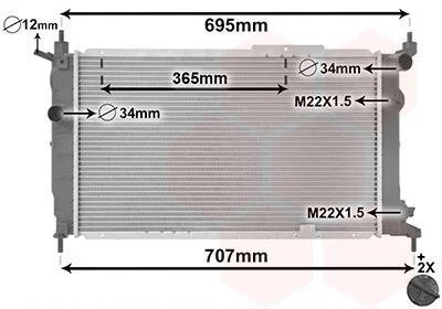 Радиатор охлаждения двигателя Van Wezel 37002091