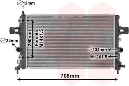 Радиатор охлаждения двигателя Van Wezel 37002482