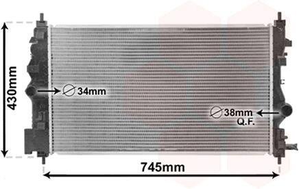 Радиатор охлаждения двигателя Van Wezel 37002488