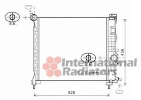 Радиатор охлаждения двигателя Van Wezel 37002562