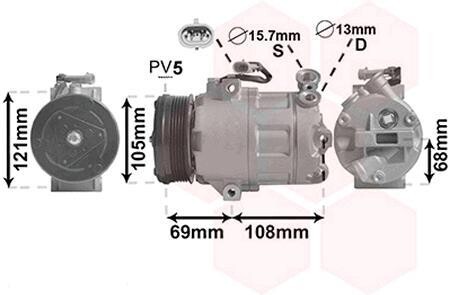 Компрессор кондиционера Van Wezel 3700K138