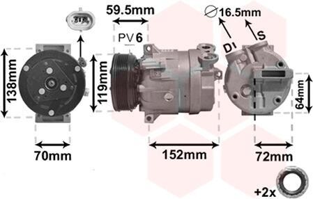 Компрессор кондиционера Van Wezel 3700K279