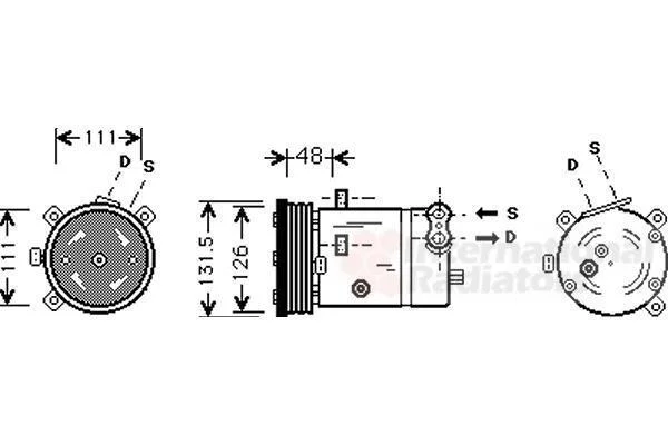 Компрессор кондиционера Van Wezel 3700K280 (фото 1)