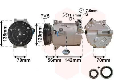 Компрессор кондиционера Van Wezel 3700K313 (фото 1)