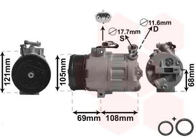 Компрессор кондиционера Van Wezel 3700K358 (фото 1)