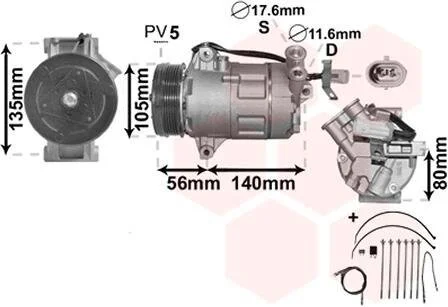 Компрессор кондиционера Van Wezel 3700K428