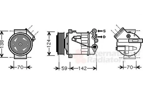 Компрессор кондиционера Van Wezel 3700K449