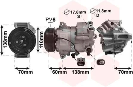 Компрессор кондиционера Van Wezel 3700K607