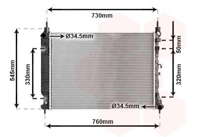 Радиатор охлаждения двигателя Van Wezel 37012706
