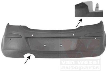 Бампер задний Van Wezel 3750541