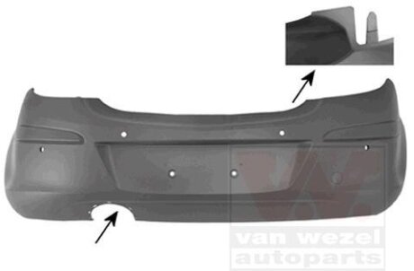 Бампер задний Van Wezel 3750543