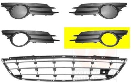 Решетка бампера переднего (заглушка) левая Van Wezel 3750593