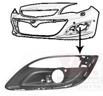 Решетка бампера переднего (заглушка) левая Van Wezel 3753593