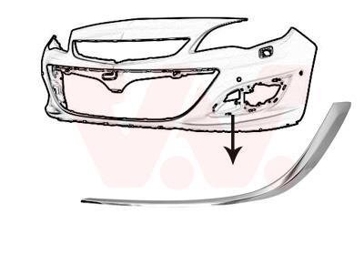 Решетка бампера переднего (заглушка) левая Van Wezel 3753597