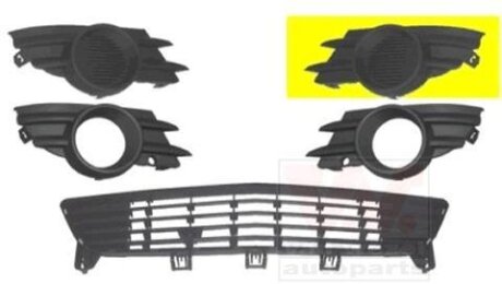 Решетка бампера переднего (заглушка) левая Van Wezel 3782591