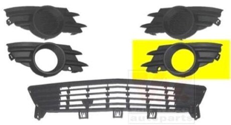 Решетка бампера переднего (заглушка) левая Van Wezel 3782593