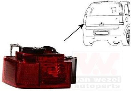 Фонарь противотуманный задний левый Van Wezel 3782927