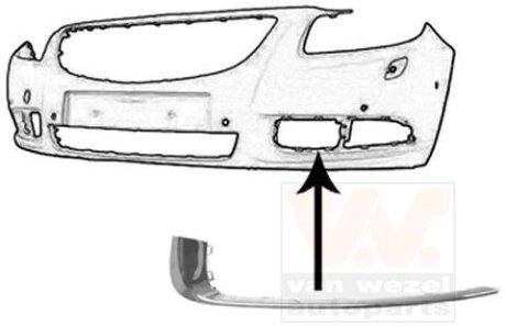 Накладка бампера переднего левая Van Wezel 3850581