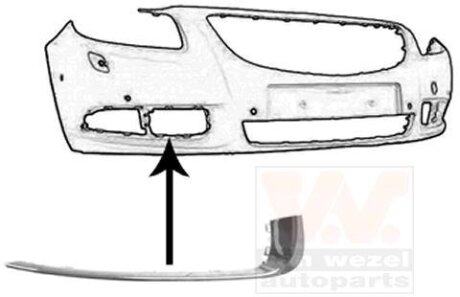 Накладка бампера переднего правая Van Wezel 3850582
