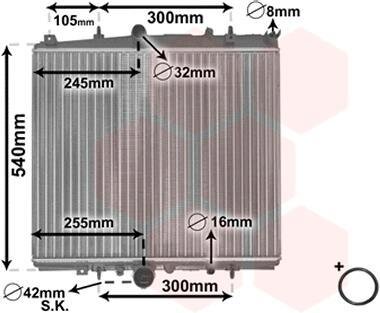 Радиатор охлаждения двигателя Van Wezel 40002237