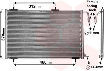 Радиатор кондиционера (Конденсатор) Van Wezel 40005257