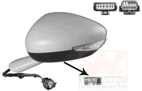 Зеркало наружное заднего вида левое Van Wezel 4068827 (фото 1)