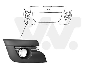 Накладка бампера переднего правая Van Wezel 4076584