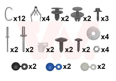 Крепление монтажное бампера, комплект Van Wezel 4076794