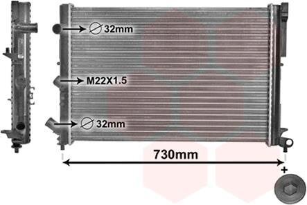 Радиатор охлаждения двигателя Van Wezel 43002165