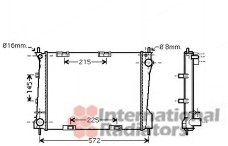 Радиатор охлаждения двигателя Van Wezel 43002371