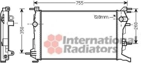 Радиатор охлаждения двигателя Van Wezel 43002460