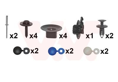 Крепление монтажное бампера, комплект Van Wezel 4333793