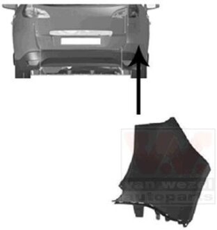 Угольник бампера заднего правый Van Wezel 4346534