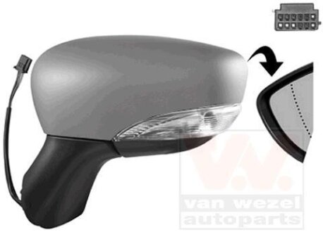 Зеркало наружное заднего вида левое Van Wezel 4373807