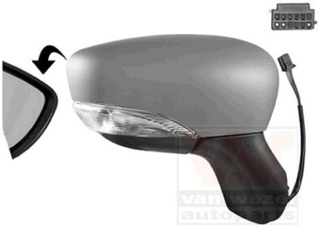 Зеркало наружное заднего вида правое Van Wezel 4373808