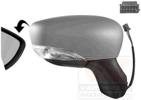 Зеркало наружное заднего вида правое Van Wezel 4373818
