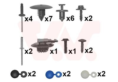 Крепление монтажное бампера, комплект Van Wezel 4376794