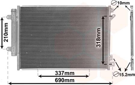 Радиатор кондиционера (Конденсатор) Van Wezel 52015702