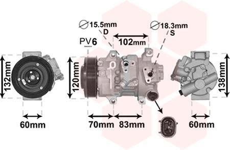 Компрессор кондиционера Van Wezel 5300K627