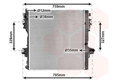 Радиатор охлаждения двигателя Van Wezel 53012707