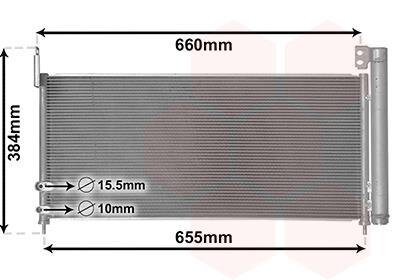 Радиатор кондиционера (Конденсатор) Van Wezel 53015702
